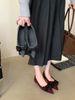 Butterfly Knot Shoe Fairy Flat Shoes, Autumn 2025 New Fashion Pointed Shallow Mouth Single Shoe, Gentle Evening Style_vogvips.com