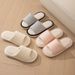 Butterfly Indoor Cool Waffle Fabric Cotton Linen Slippers Female_vogvips.com
