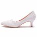 Women's Shoes Elegant and simple lace flower wedding shoes, white 5cm high heeled bridal shoes for wedding photos, adult ceremony shoes, wedding shoes_vogvips.com