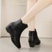 Pointed Toe Short 2025 New Small Heel High Heels Soft Leather Women's Shoes Spring Autumn Thin Martin Boots For Women_vogvips.com