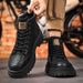 European Warm Series Martin Autumn Leather Waterproof Mid-top Sports Shoes Men's British Style Outdoor Hiking Work Boots_vogvips.com