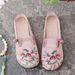 Women's Summer Slip-On Shoes Soft Sole Comfortable Breathable Embroidered Ethnic Style Old Beijing Cloth Mother's Footwear_vogvips.com