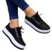 Women's Large Size Casual Shoes Round Toe Thick Sole Viscose American Style Footwear_vogvips.com
