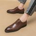 Men's Large Size Patent Casual Simple Lace-up Korean Style Business Formal Daily Leather Shoes_vogvips.com