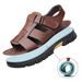 Loveontop Men's New Beach Shoes Cowhide Slippers Outdoor Non-slip Thick-soled Leather Sandals For Me_vogvips.com