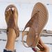 Large Size Women's 2025 Summer New Flat Toe Beach Shoes For Vacation And Leisure, Hollow Roman Sandals_vogvips.com
