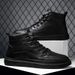Euro Step 2025 Autumn New British Style High-top Men's Fashion Casual Trendy Business Black Thick-soled Leather Shoes_vogvips.com