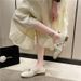 Single Shoes Women's Shallow Mouth Mary Jane Women's Shoes Low Heel With Small Skirt Pearl Square Head Ladyshoes_vogvips.com