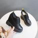 11cm Genuine Leather Hidden Wedge Short Black Korean Versatile Roman Style Trendy Shoes Thick Sole Boots High Heels_vogvips.com