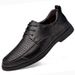 Men's Shoe Pattern Casual Leather Shoes Men's Leather Hole Shoes Lace-up Mesh Soft Sole Driving_vogvips.com