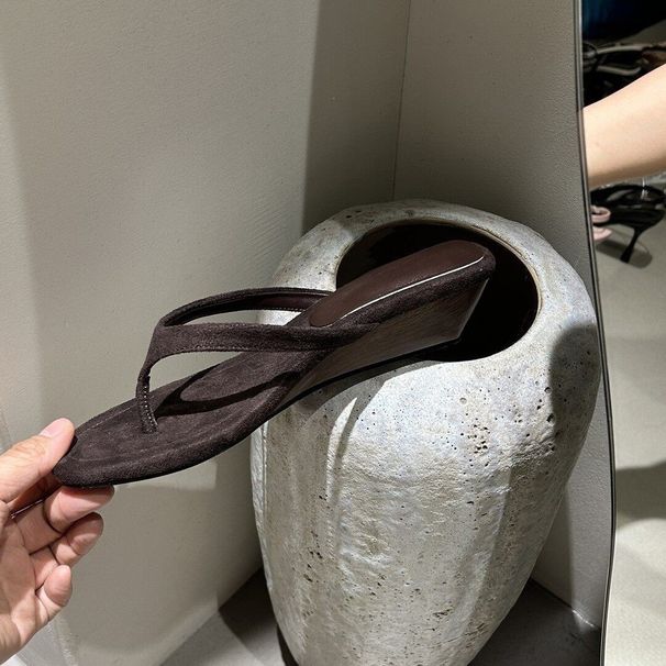 Super Comfortable Slippers – 2026 Summer New Style Flip-flop High-heeled Slippers, Versatile And Fashionable, Round-toed_vogvips.com