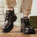 European Warm Series Autumn Winter New Martin Men Genuine Leather British Style High-top Cotton Height-increasing Fleece-lined Warm Short_vogvips.com