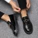 Le Fu Spring British Business Casual Lazy One Step Stepping Bean Leather Youth Versatile Formal Men's Shoes_vogvips.com