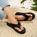 Fashion Women Flip Flop Thick Heel Flat Sandals Beach Summer Clip Toe Herringbone Slippers Zapatillas De Mujer_vogvips.com