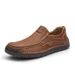 Men's Slip-On Genuine Leather Loafers, Soft Sole, Casual, Non-Slip, Large Size 47-48_vogvips.com