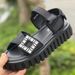 Rhodes New Punk Style Diamond Buckle Sandals Magic Buckle Women's Shoes Fashion Beach Shoes Heightening Thick Soled Sandals_vogvips.com
