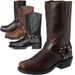 Men's Western Cowboy Boots Fashion Leather Country Boots Classic Square Toe Mid-Calf Boots Heel Knight Men's Boots_vogvips.com