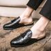 British studio photo fitting room half support leather shoes slip-on Tassel brogue carved leather shoes for men_vogvips.com