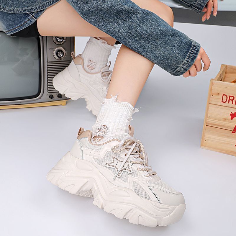 Black Warrior Daddy Shoes Women's New All Match Thick Soled Casual Sports Shoes Popular Women's Shoes_vogvips.com