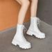 British Style High-Top 2025 Spring And Autumn Thick Sole 35-43 Large Size Shoes Western Women's Mid-Calf Short Boots_vogvips.com