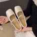 Pearl Word With Velcro Temperament Mary Jane Shoes Children Versatile Flat Heel Shallow Mouth Single Shoes_vogvips.com