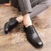 Euro Step 2020 Spring New Leather Business Casual Low-top Pointed Brogue Men's Shoes_vogvips.com