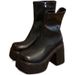with Rivets And Pendants, Platform For Women, Dark Punk Motorcycle Boots, Round Toe Super Cool College Short Boots_vogvips.com