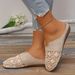 Women's Woven Slippers Flat Slides Fashion Women Cover Toe Female Mule Luxury 2025 Mules Casual Flats Shoes_vogvips.com