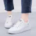 Women's White Shoes New Design Korean Casual Style Print Rose Flat Bottom Triple Sliver Gold Free Shipping 456_vogvips.com