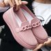 Women's Casual Shoes Women's Shoes Soft Sole Comfortable Mother Shoes Flying Woven Breathable Mesh Shoes One Pedal Women's Single Shoes_vogvips.com