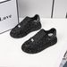 Stylish Rhinestone Embellished Low-Top Sneakers For Women – Breathable Fabric, Chunky Platform, Lace-Up Design, Casual & Trendy_vogvips.com