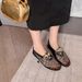 women's Sandals 2025 Summer New, Metal Buckle Round Head Flat Shallow Mouth Mary Shoes Fashionable And Versatile_vogvips.com