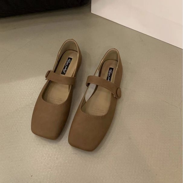 Flat Square-Toed Mary Jane Women's Shoes 2025 New Summer French Style Soft Sole Spring And Autumn Versatile Loafers_vogvips.com