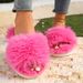 Hot-Selling Furry For Women, Autumn And Winter Outdoor Non-Slip Indoor Thick-Soled Home Fuzzy Maternity Cotton Slippers_vogvips.com