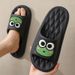 Summer Beach Slides Men Bathroom Anti Slip Slippers Women Home Flip Flops Cartoon Cute Frog Soft Eva Thick Bottom Sandals_vogvips.com
