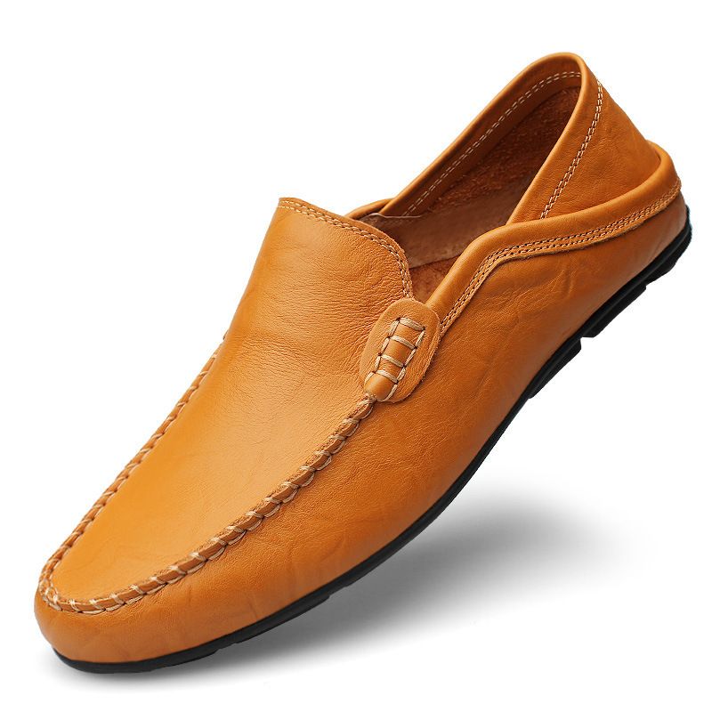 ShoeVault Autumn Men's Genuine Leather Large Size Loafers Breathable Flat Fashion Business Casual Outdoor Trendy Shoes_vogvips.com
