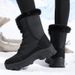 Snow Boots For Women, Winter With Added Fleece, Thick Insulation, Warm Leg Protection, High Top, Versatile, Big Cotton Shoes, Anti Slip Boots_vogvips.com