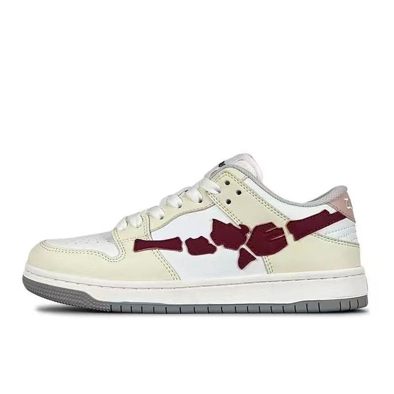 2025 Spring Niche Low-Top Sneakers For Women Cherry Blossom Versatile Thick-Soled Couple Casual Shoes_vogvips.com