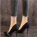 2025 Spring New Pointed Toe Patent Leather Solid Color Slip-On Shallow Mouth High Heels Commuting Interview French Style_vogvips.com