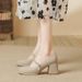 MTX Cheongsam Mary Jane Flats Women 2025 New Fairy Thick Heel High Heels Soft Leather Gentle Bridesmaid Shoes_vogvips.com