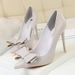 MTX 9511-18 Korean Style Fashion Sweet High Heels Thin Heel Elegant Slimming Shallow Mouth Pointed Toe Bowknot Single Shoes_vogvips.com