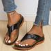 New Plus Size Women's Shoes With Thick Toe And Sloping Heel, Breathable For Wearing Outside Slippers_vogvips.com