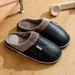 Big Size Winter Casual Men's Slippers Indoor Waterproof PU Leather Home Shoes Fur Flat Warm Fashion Bedroom Houseshoes_vogvips.com