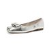 French Temperament Silver Flat-soled Single Shoes Women's One-pedal Light-mouth Soft-soled Ballet Shoes_vogvips.com