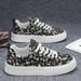 Fashionable New Spring Comfortable Thick Sole For Korean Edition Trendy Elevated Casual Men's Printed Canvas Shoes_vogvips.com