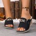 Women's Summer Metal Wedge Sandals Platform plus Size Thick Sole European American Style PU Slippers for outside_vogvips.com