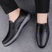 Men's Shoes Loafer Leather Shoes Low-top Foot-fitting Leather Flat-soled Large-size Casual Shoes_vogvips.com
