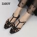 2026 Summer Women's Plus Size Flat Sandals T Strap Woven Hollow Out Roman Shoes Casual Comfort Beach Gladiator Sandals_vogvips.com