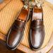 Professional One Foot Leather Elegant Gentlemen's Loafers, Men's Handmade Shoes, Simple Top Layer Cowhide Shoes_vogvips.com