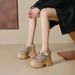 14cm Height Increasing Closed-Toe Half For Women, Summer Outdoor Wear 2025 New Style, Petite Thick-Soled Hollow_vogvips.com